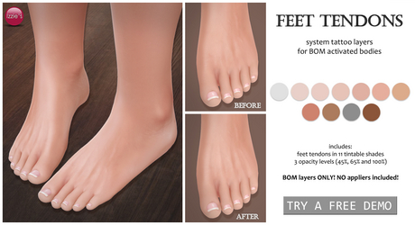 Second Life Marketplace - Izzie's - Feet Tendons